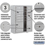 Salsbury 10 Door High Surface Mounted 4C Horizontal Mailbox with 10 Doors and 2 Parcel Lockers with Private Access