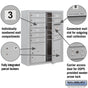Salsbury 10 Door High Surface Mounted 4C Horizontal Mailbox with 10 Doors and 2 Parcel Lockers with USPS Access