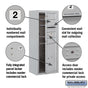 Salsbury 10 Door High Surface Mounted 4C Horizontal Mailbox with 3 Doors and 1 Parcel Locker with Private Access