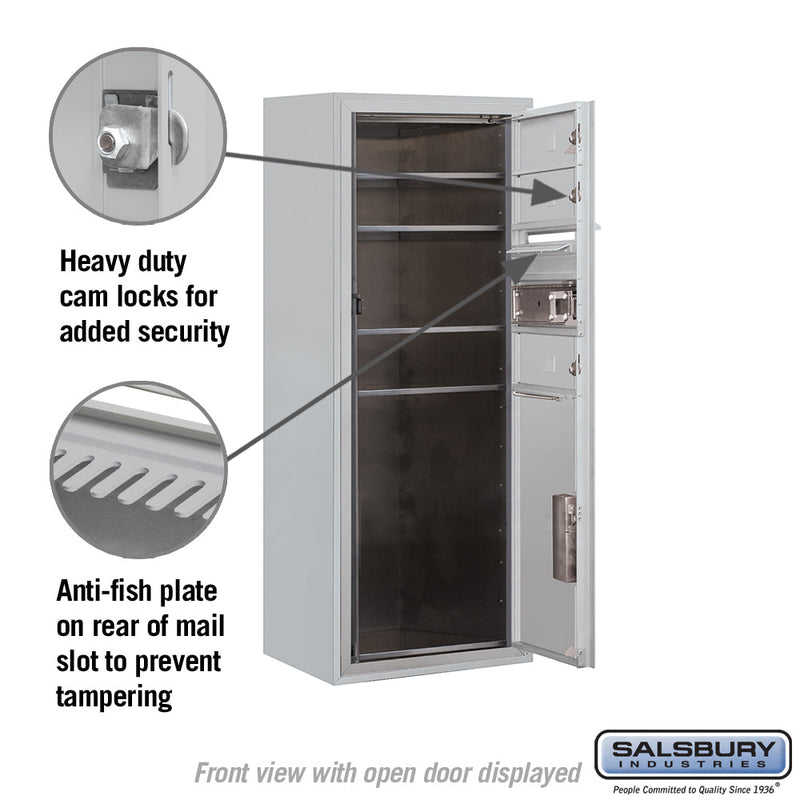 Salsbury 10 Door High Surface Mounted 4C Horizontal Mailbox with 3 Doors and 1 Parcel Locker with USPS Access