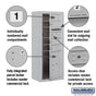 Salsbury 10 Door High Surface Mounted 4C Horizontal Mailbox with 4 Doors and 1 Parcel Locker with Private Access