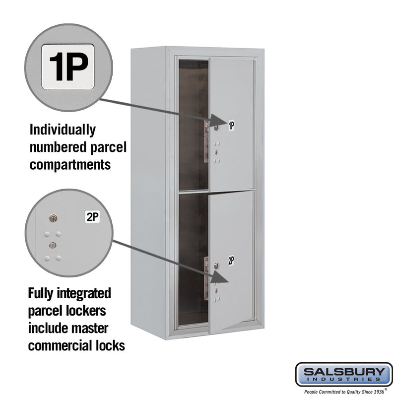 Salsbury 10 Door High Surface Mounted 4C Horizontal Parcel Locker with 2 Parcel Lockers with Private Access