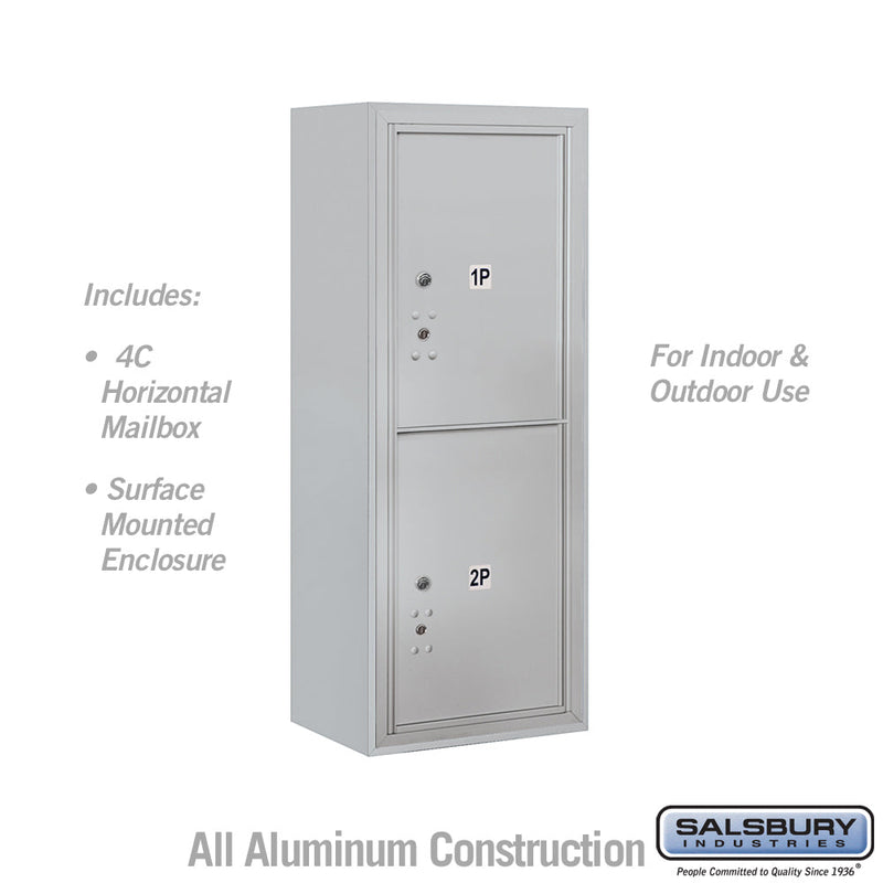 Salsbury 10 Door High Surface Mounted 4C Horizontal Parcel Locker with 2 Parcel Lockers with USPS Access