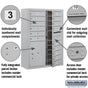 Salsbury 11 Door High Surface Mounted 4C Horizontal Mailbox with 15 Doors and 1 Parcel Locker with Private Access