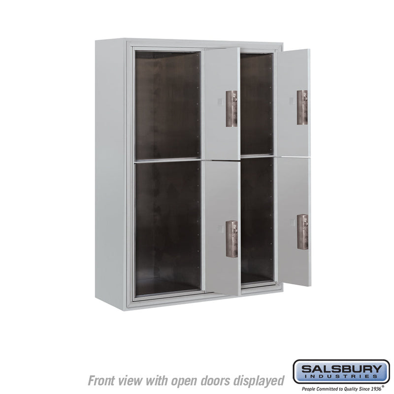 Salsbury 11 Door High Surface Mounted 4C Horizontal Parcel Locker with 4 Parcel Lockers with USPS Access