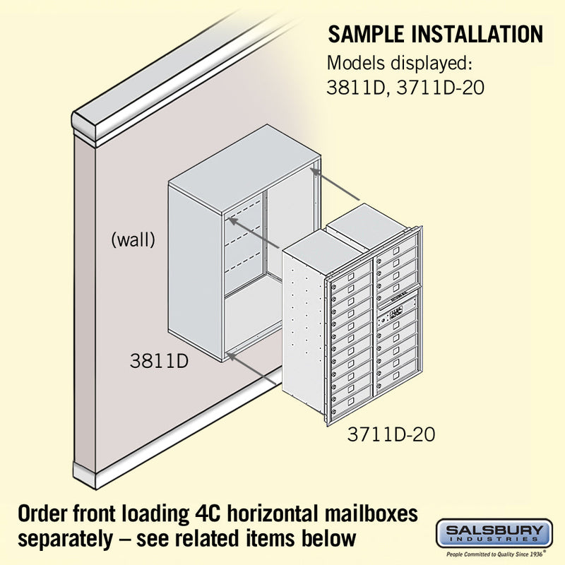 Salsbury Surface Mounted Enclosure - for 3711 Double Column Unit