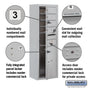 Salsbury 11 Door High Surface Mounted 4C Horizontal Mailbox with 4 Doors and 1 Parcel Locker with Private Access
