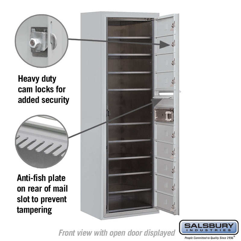 Salsbury 11 Door High Surface Mounted 4C Horizontal Mailbox with 9 Doors with USPS Access