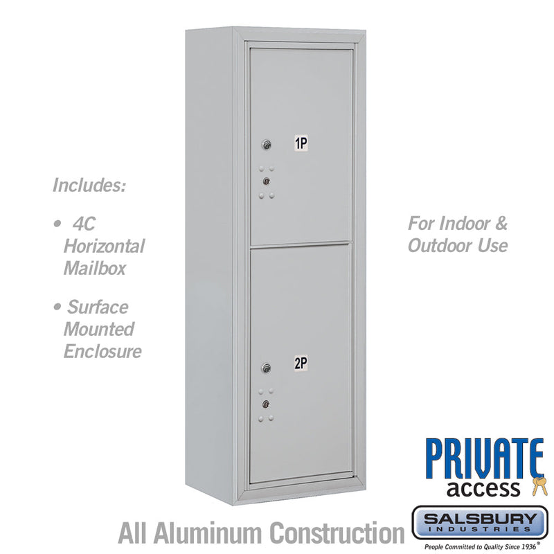 Salsbury 11 Door High Surface Mounted 4C Horizontal Parcel Locker with 2 Parcel Lockers with Private Access
