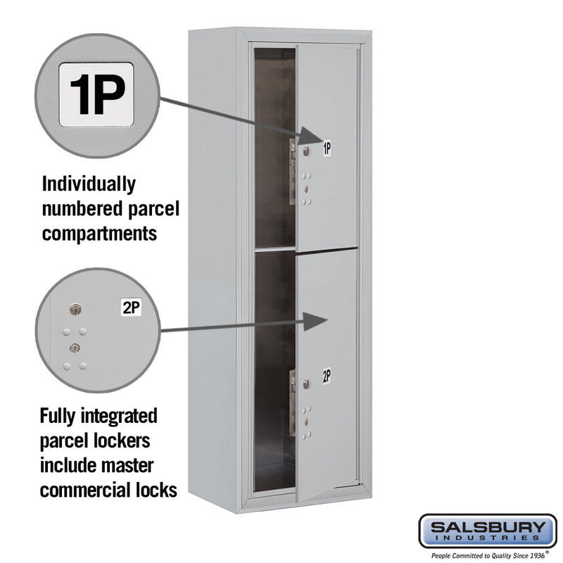 Salsbury 11 Door High Surface Mounted 4C Horizontal Parcel Locker with 2 Parcel Lockers with Private Access