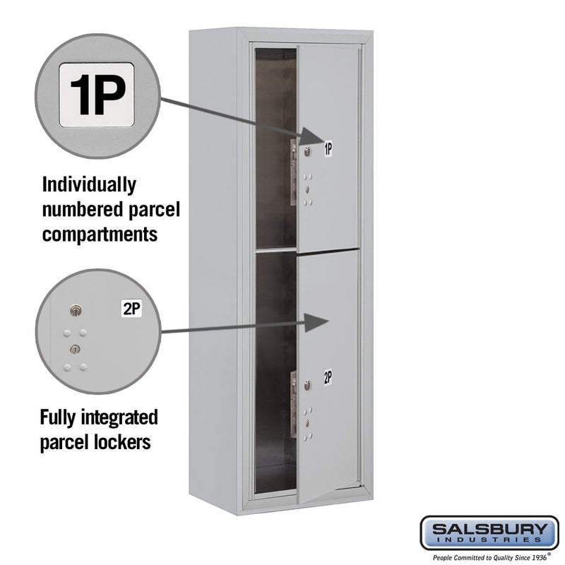 Salsbury 11 Door High Surface Mounted 4C Horizontal Parcel Locker with 2 Parcel Lockers with USPS Access