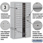 Salsbury Maximum Height Surface Mounted 4C Horizontal Mailbox with 20 Doors and 2 Parcel Lockers with Private Access