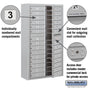 Salsbury Maximum Height Surface Mounted 4C Horizontal Mailbox with 29 Doors with Private Access