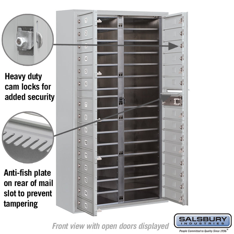 Salsbury Maximum Height Surface Mounted 4C Horizontal Mailbox with 29 Doors with Private Access