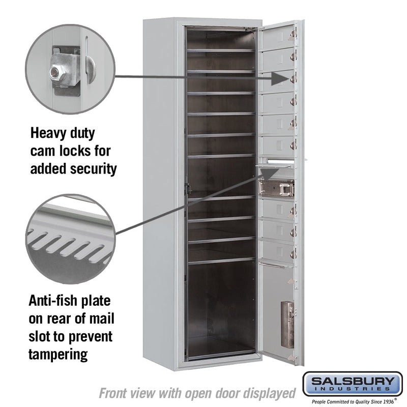 Salsbury Maximum Height Surface Mounted 4C Horizontal Mailbox with 9 Doors and 1 Parcel Locker with USPS Access