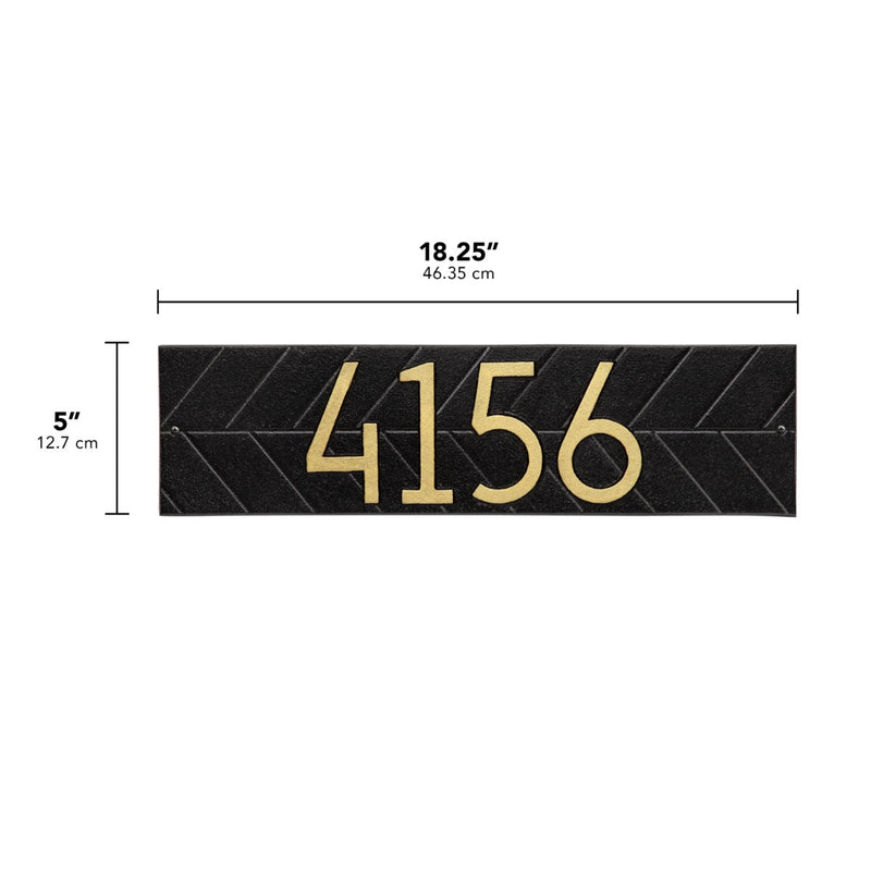 Whitehall Modern Herringbone Horizontal Plaque, Standard Wall 1-line 