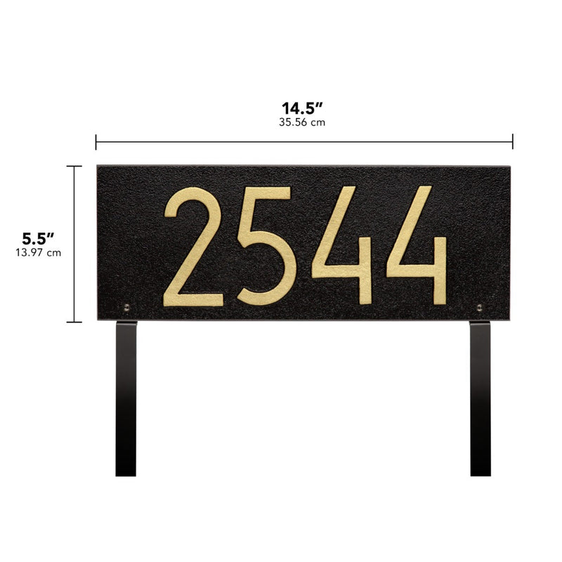 Whitehall Mid-Century Modern Rectangle Plaque, Standard Lawn 1-line