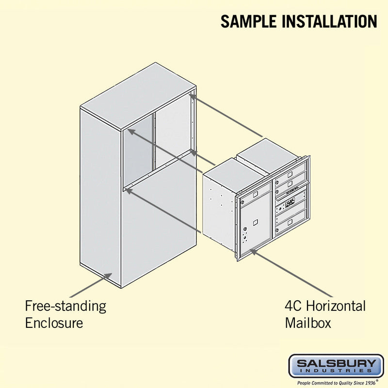 Salsbury 6 Door High Free-Standing 4C Horizontal Mailbox with 5 Doors and 1 Parcel Locker with USPS Access