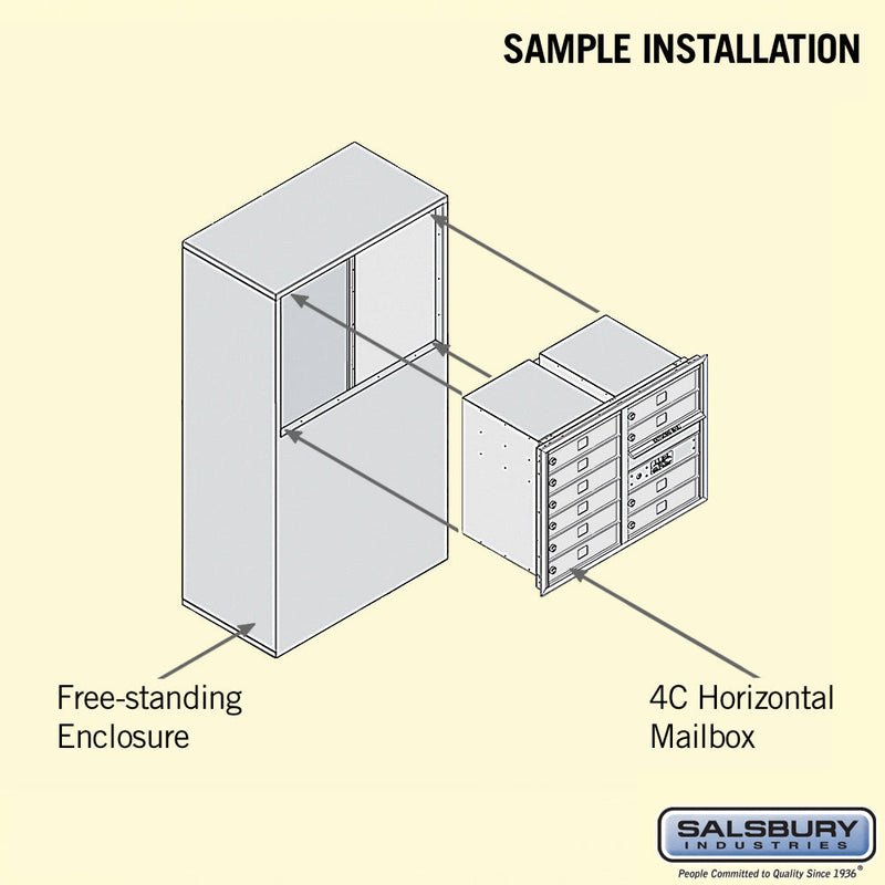 Salsbury 6 Door High Free-Standing 4C Horizontal Mailbox with 10 Doors with USPS Access