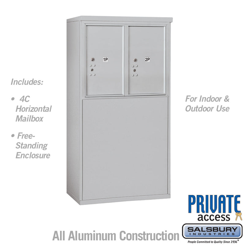 Salsbury 6 Door High Free-Standing 4C Horizontal Parcel Locker with 2 Parcel Lockers with Private Access
