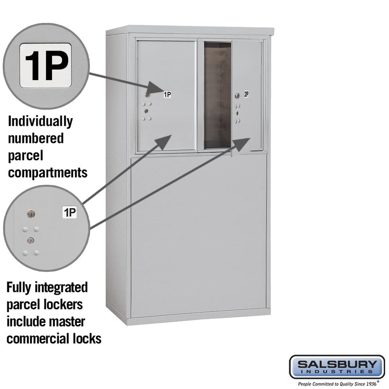 Salsbury 6 Door High Free-Standing 4C Horizontal Parcel Locker with 2 Parcel Lockers with Private Access