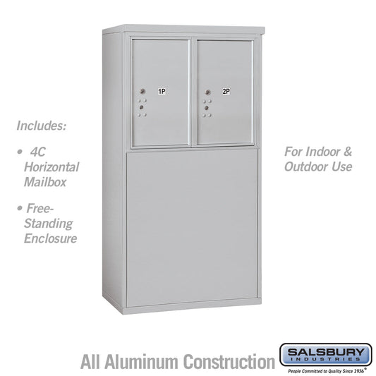 Salsbury 6 Door High Free-Standing 4C Horizontal Parcel Locker with 2 Parcel Lockers with USPS Access