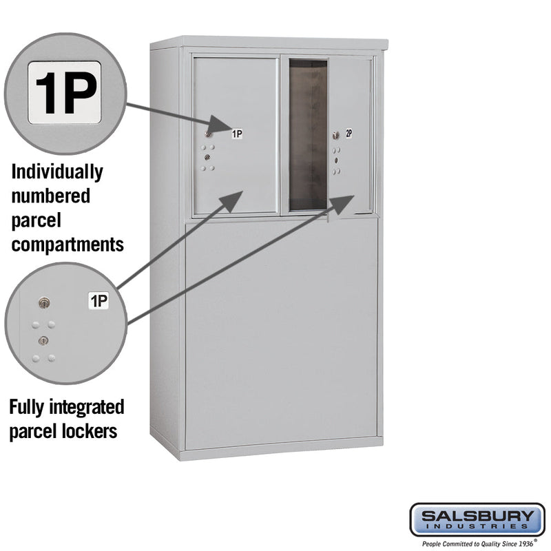 Salsbury 6 Door High Free-Standing 4C Horizontal Parcel Locker with 2 Parcel Lockers with USPS Access