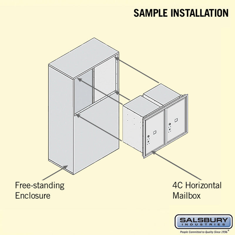 Salsbury 6 Door High Free-Standing 4C Horizontal Parcel Locker with 2 Parcel Lockers with USPS Access