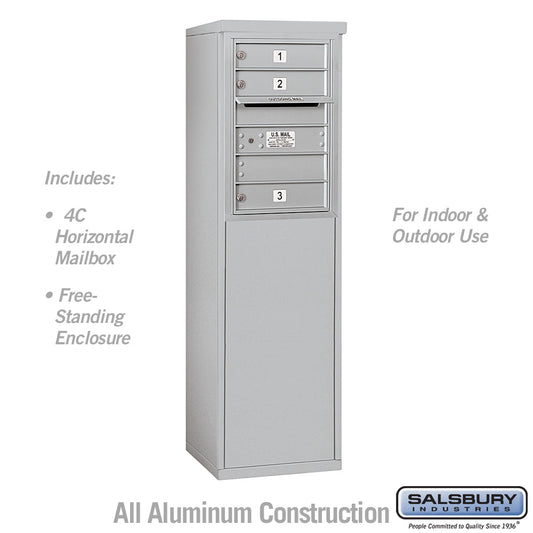 Salsbury 6 Door High Free-Standing 4C Horizontal Mailbox with 3 Doors with USPS Access