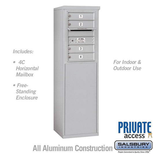 Salsbury 6 Door High Free-Standing 4C Horizontal Mailbox with 4 Doors with Private Access