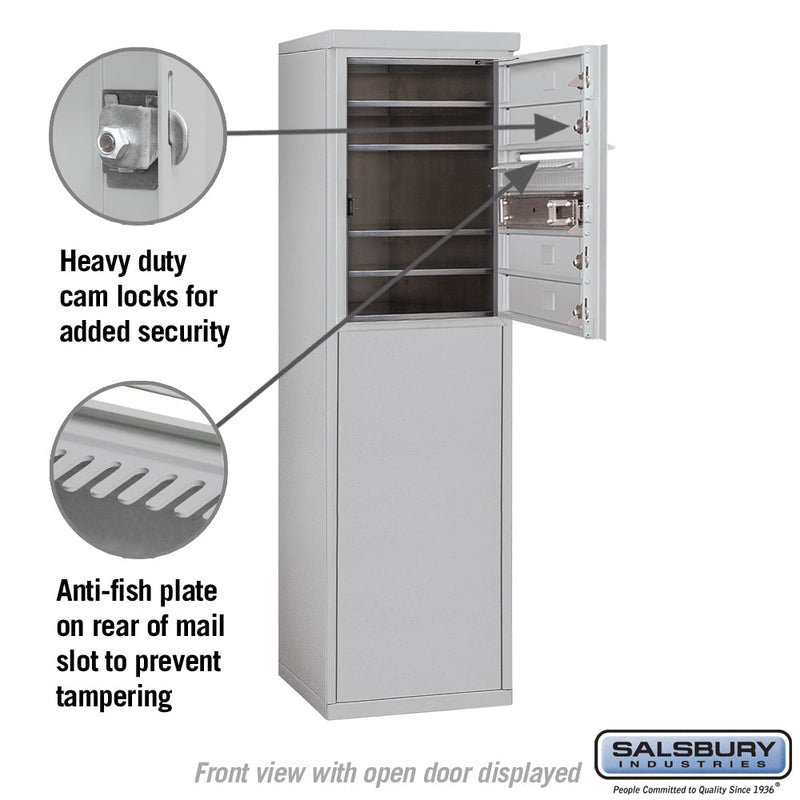 Salsbury 6 Door High Free-Standing 4C Horizontal Mailbox with 4 Doors with Private Access