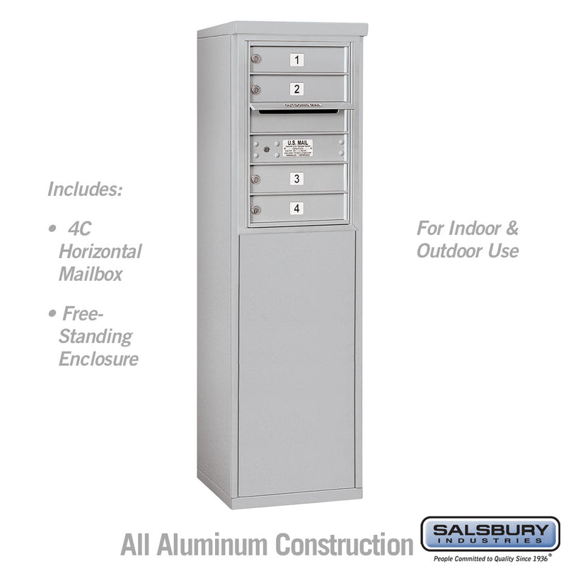 Salsbury 6 Door High Free-Standing 4C Horizontal Mailbox with 4 Doors with USPS Access