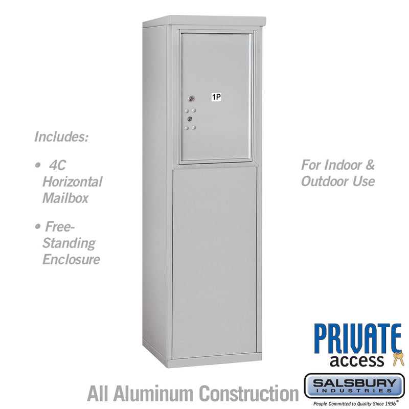 Salsbury 6 Door High Free-Standing 4C Horizontal Parcel Locker with 1 Parcel Locker with Private Access