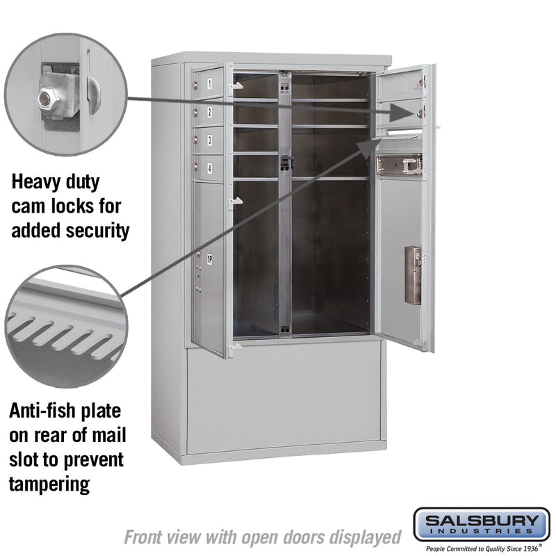 Salsbury 10 Door High Free-Standing 4C Horizontal Mailbox with 6 Doors and 2 Parcel Lockers with Private Access