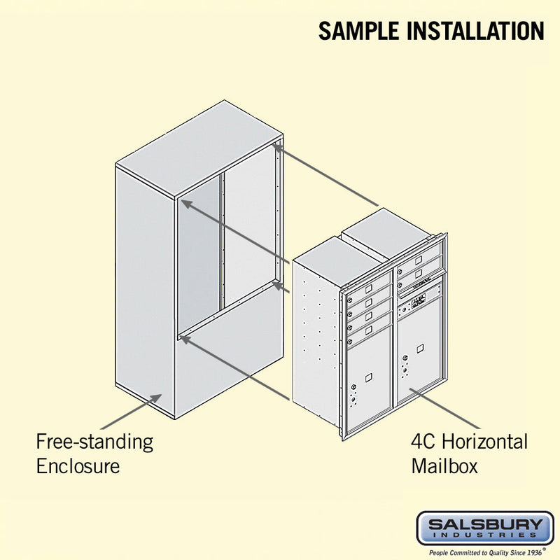 Salsbury 10 Door High Free-Standing 4C Horizontal Mailbox with 6 Doors and 2 Parcel Lockers with Private Access