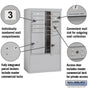 Salsbury 10 Door High Free-Standing 4C Horizontal Mailbox with 9 Doors and 2 Parcel Lockers with Private Access