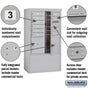 Salsbury 10 Door High Free-Standing 4C Horizontal Mailbox with 10 Doors and 2 Parcel Lockers with Private Access
