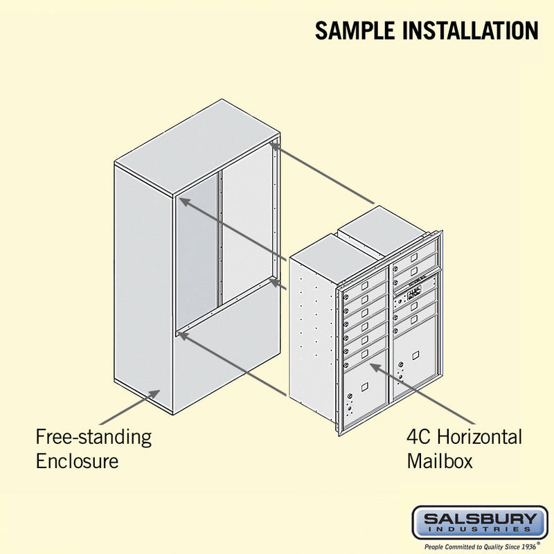 Salsbury 10 Door High Free-Standing 4C Horizontal Mailbox with 10 Doors and 2 Parcel Lockers with Private Access