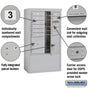 Salsbury 10 Door High Free-Standing 4C Horizontal Mailbox with 10 Doors and 2 Parcel Lockers with USPS Access