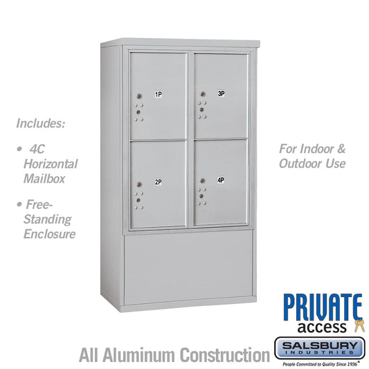 Salsbury 10 Door High Free-Standing 4C Horizontal Parcel Locker with 4 Parcel Lockers with Private Access