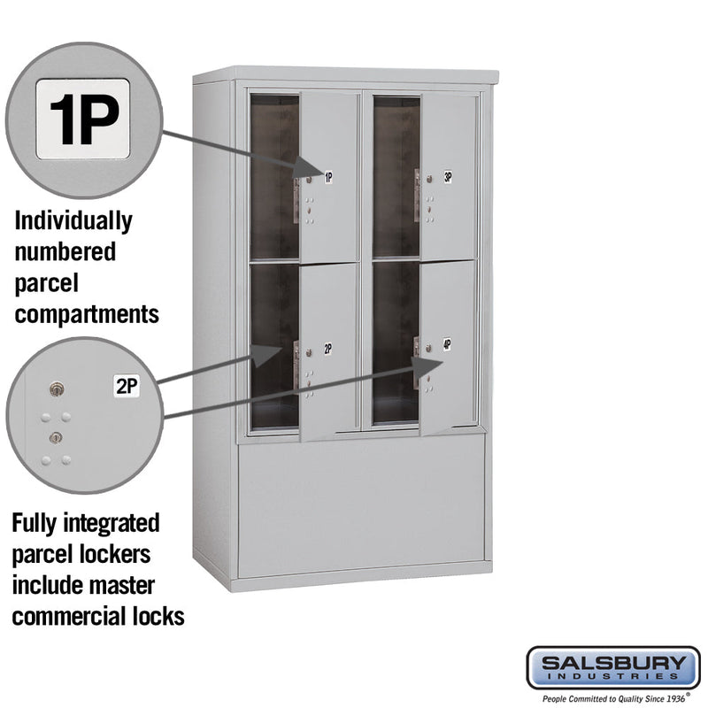 Salsbury 10 Door High Free-Standing 4C Horizontal Parcel Locker with 4 Parcel Lockers with Private Access
