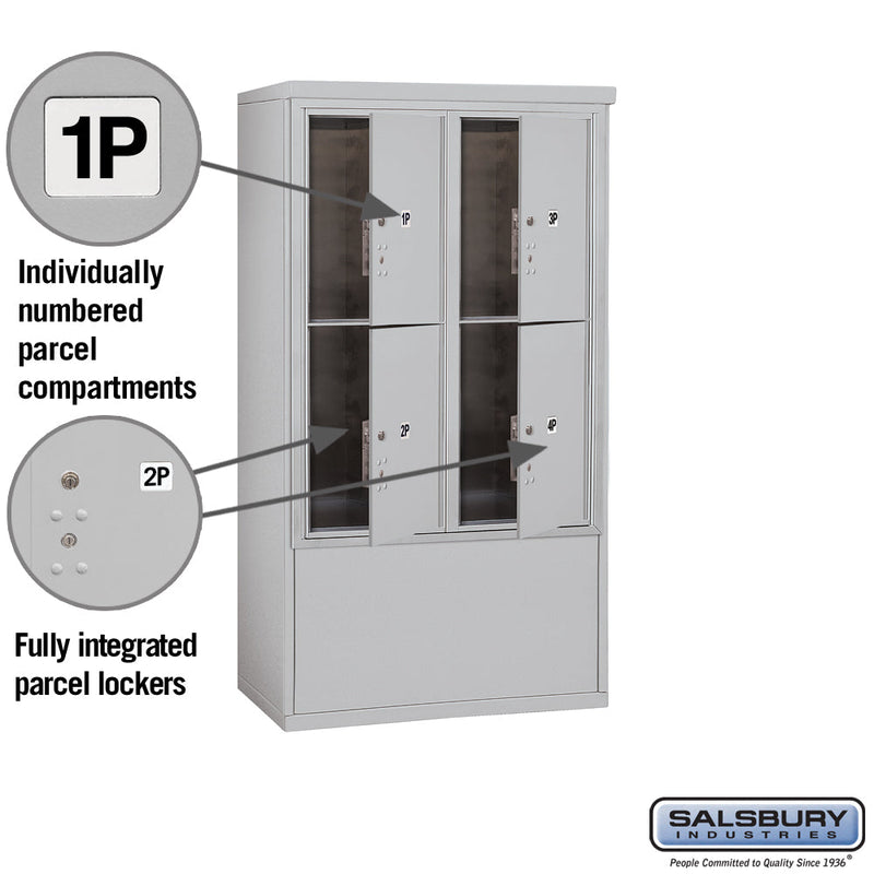 Salsbury 10 Door High Free-Standing 4C Horizontal Parcel Locker with 4 Parcel Lockers with USPS Access