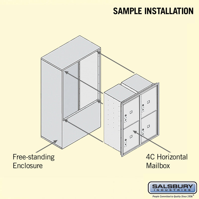 Salsbury 10 Door High Free-Standing 4C Horizontal Parcel Locker with 4 Parcel Lockers with USPS Access