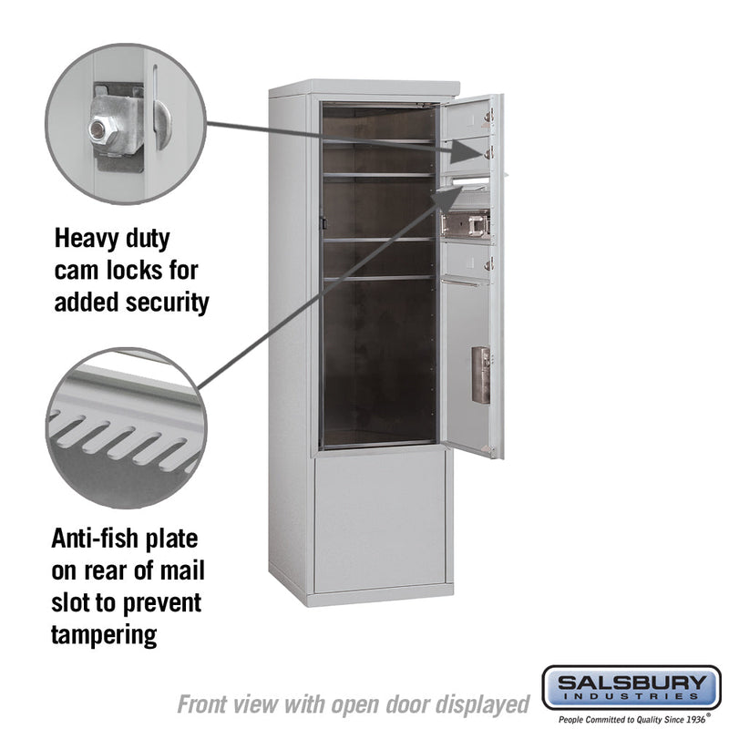 Salsbury 10 Door High Free-Standing 4C Horizontal Mailbox with 3 Doors and 1 Parcel Locker with USPS Access