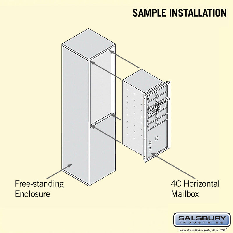 Salsbury 10 Door High Free-Standing 4C Horizontal Mailbox with 4 Doors and 1 Parcel Locker with Private Access