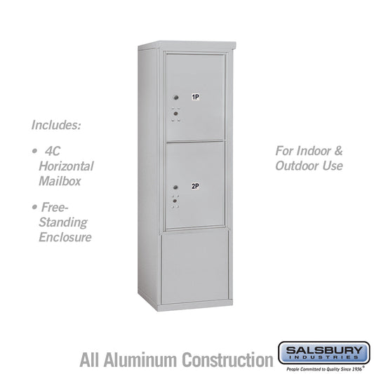 Salsbury 10 Door High Free-Standing 4C Horizontal Parcel Locker with 2 Parcel Lockers with USPS Access