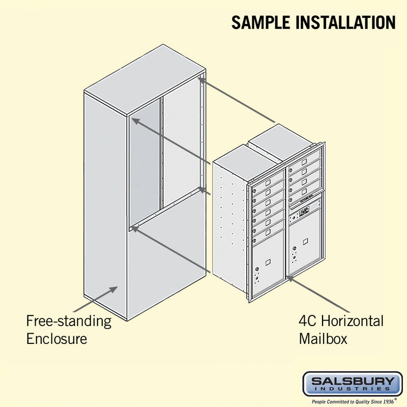 Salsbury 11 Door High Free-Standing 4C Horizontal Mailbox with 10 Doors and 2 Parcel Lockers with USPS Access