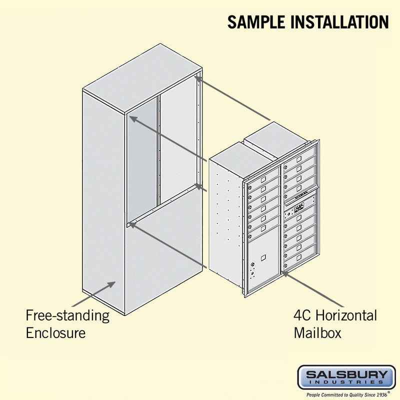 Salsbury 11 Door High Free-Standing 4C Horizontal Mailbox with 15 Doors and 1 Parcel Locker with Private Access