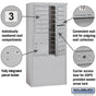 Salsbury 11 Door High Free-Standing 4C Horizontal Mailbox with 15 Doors and 1 Parcel Locker with USPS Access