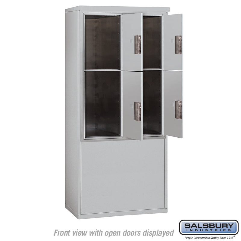 Salsbury 11 Door High Free-Standing 4C Horizontal Parcel Locker with 4 Parcel Lockers with Private Access